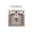 Torino zlewozmak granitowy jednokomorowy 440x440mm polski producent