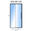 Drzwi prysznicowe przesuwane 120x195 Solar Black Rea